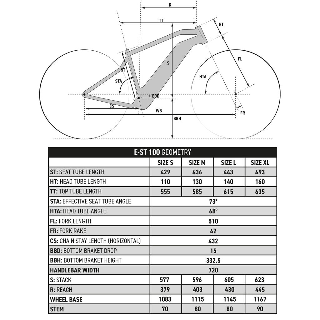 E-Mountainbike E-ST 100 27,5 Zoll Hardtail Rockrider weiss/blau 