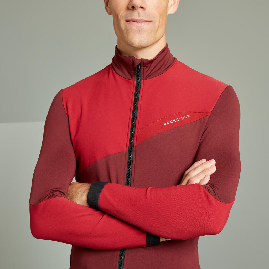 Pánsky dres na XC s dlhým rukávom na medzisezónne obdobie červený