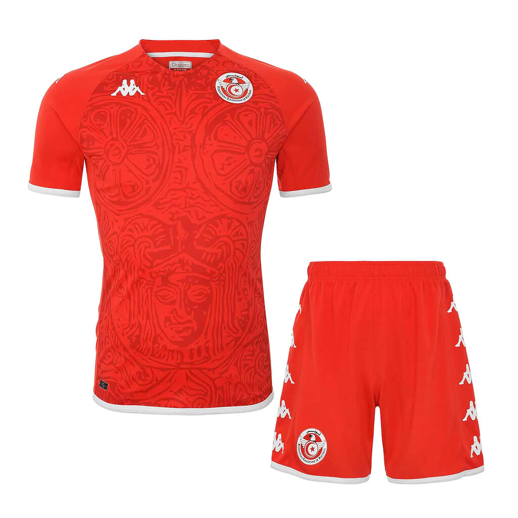 ENSEMBLE REPLICA JUNIOR ROUGE KAPPA TUNISIE FOOTBALL 8 AU 14 ANS