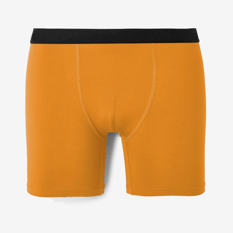 Ademende boxershort voor hardlopen heren microvezel oker