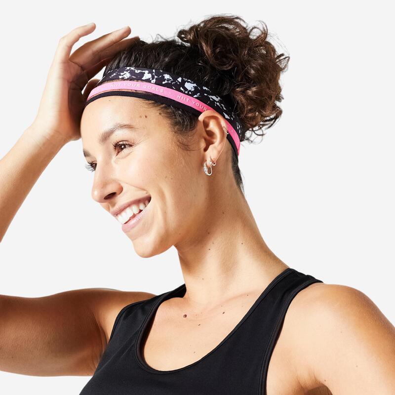 casamentero negro Zumbido Cinta Elástica Diadema para pelo x3 fitness cardio training estampado | Decathlon casamentero negro Zumbido Cinta Elástica Diadema para pelo x3 fitness cardio training estampado | Decathlon