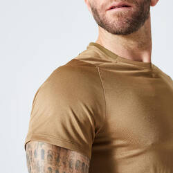 Men's Fitness Breathable Regular-Fit Crew Neck T-Shirt - Brown