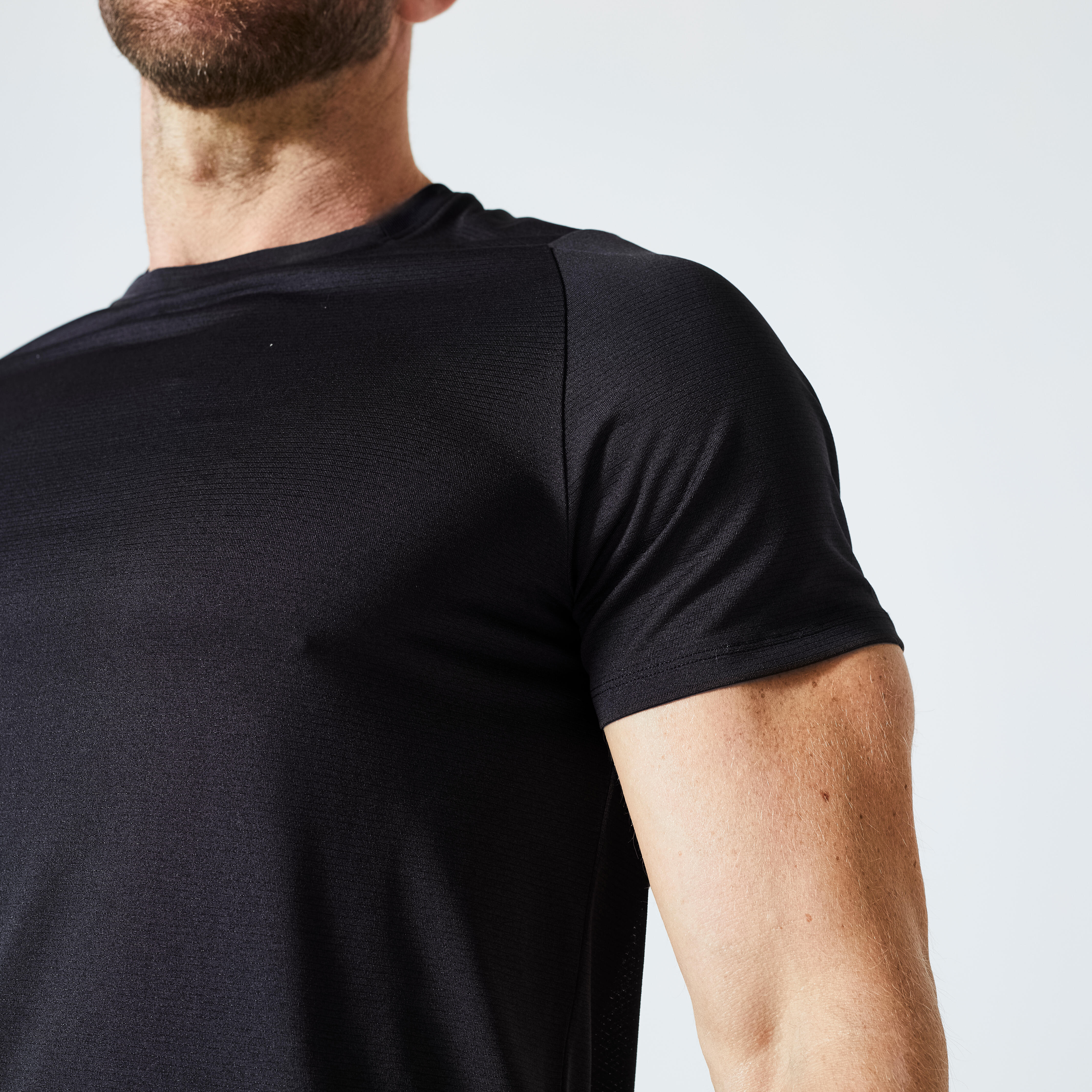 Men's Breathable Fitness T-Shirt - 500 - black - Domyos - Decathlon