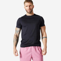T-shirt de fitness respirant regular odor control col rond homme - noir