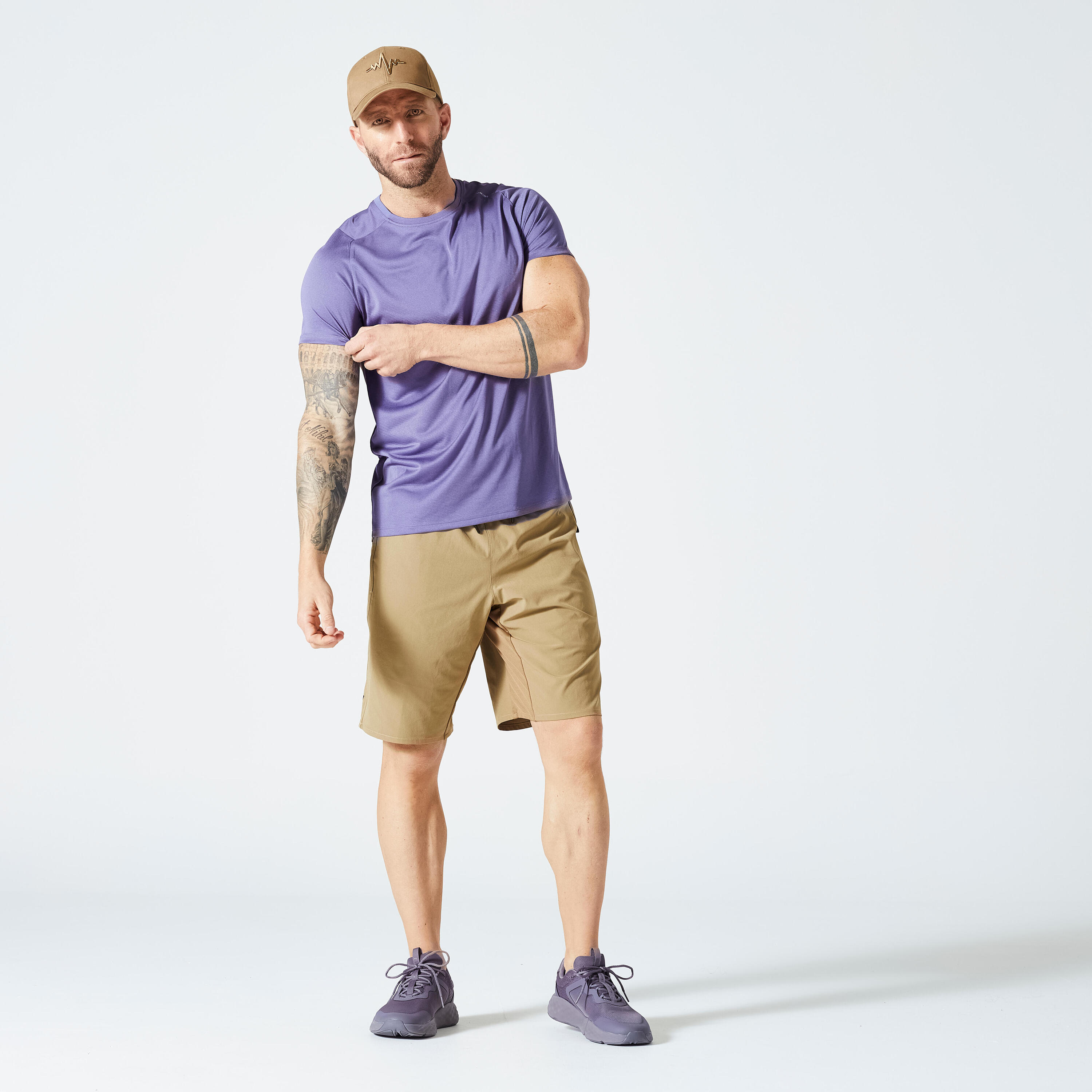 Men's Fitness Breathable Regular-Fit Crew Neck T-Shirt - Mauve 6/7