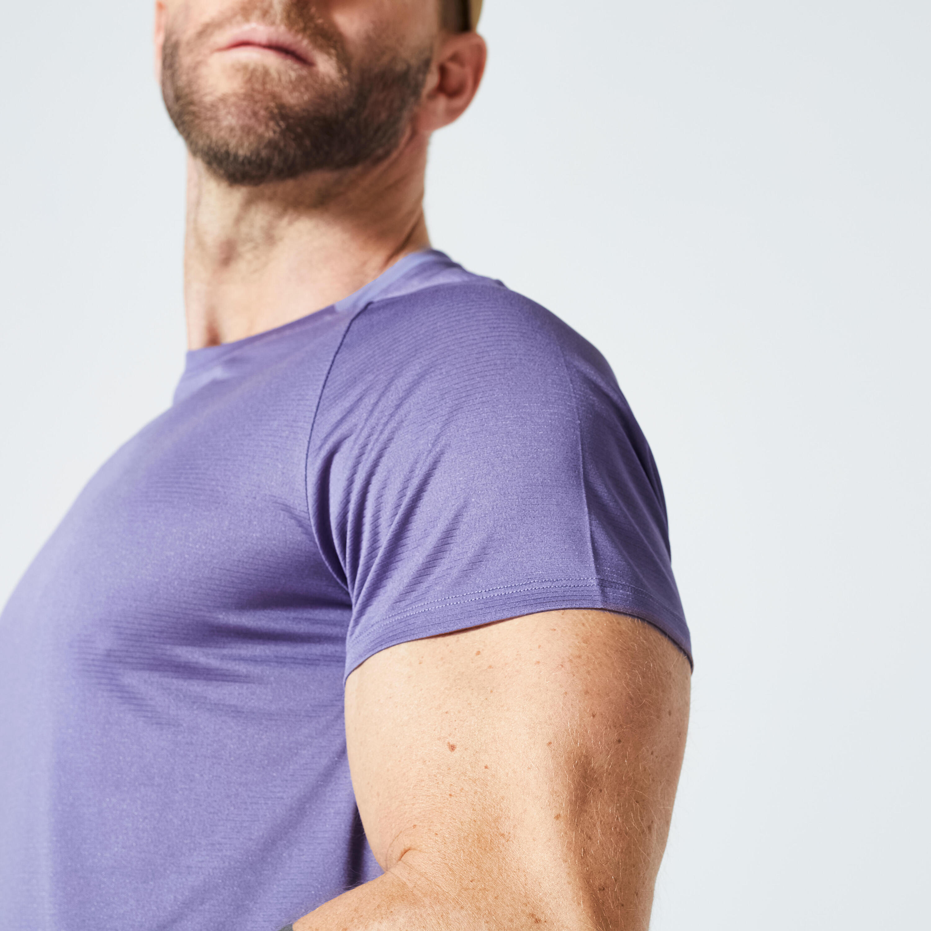 Men's Fitness Breathable Regular-Fit Crew Neck T-Shirt - Mauve 3/7