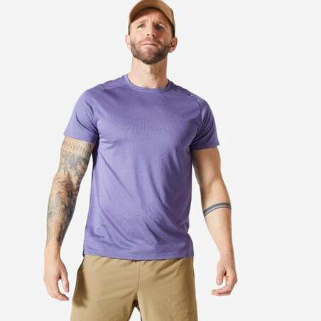 T-shirt de fitness respirant regular col rond homme - mauve