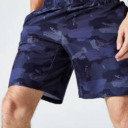 Men's Zip Pocket Breathable Essential Fitness Shorts - Blue Camo