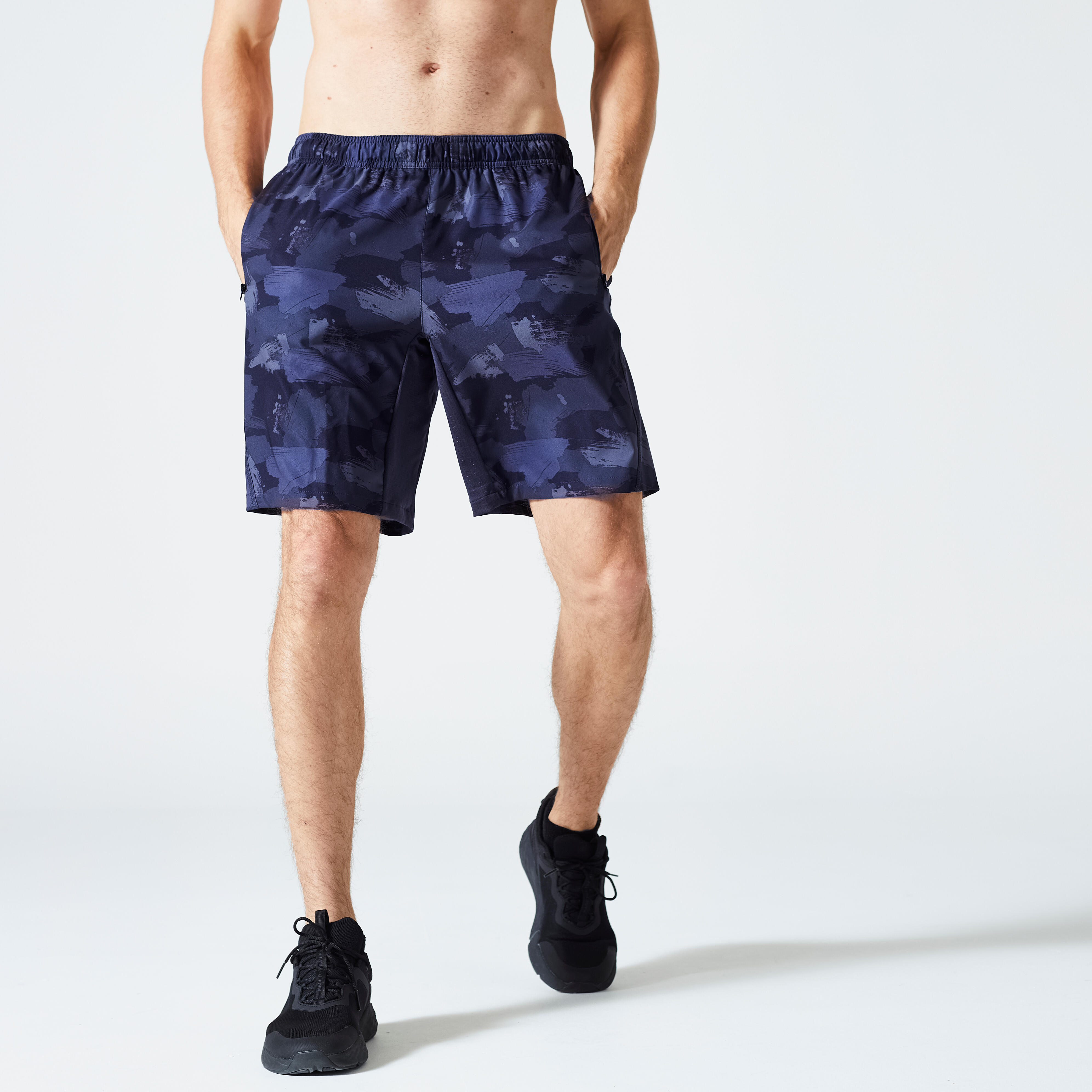 Men’s Fitness Shorts Essential 120 Blue Navy blue‎ Domyos Decathlon