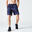 Shorts Herren Fitness Cardio Essential atmungsaktiv Reissverschlusstaschen - blau camouflage