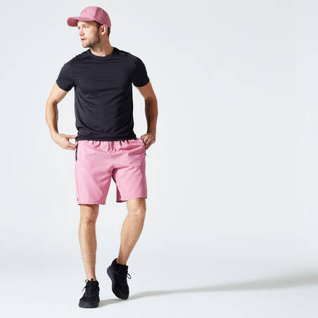 Men's Zip Pocket Breathable Essential Fitness Shorts - Pink