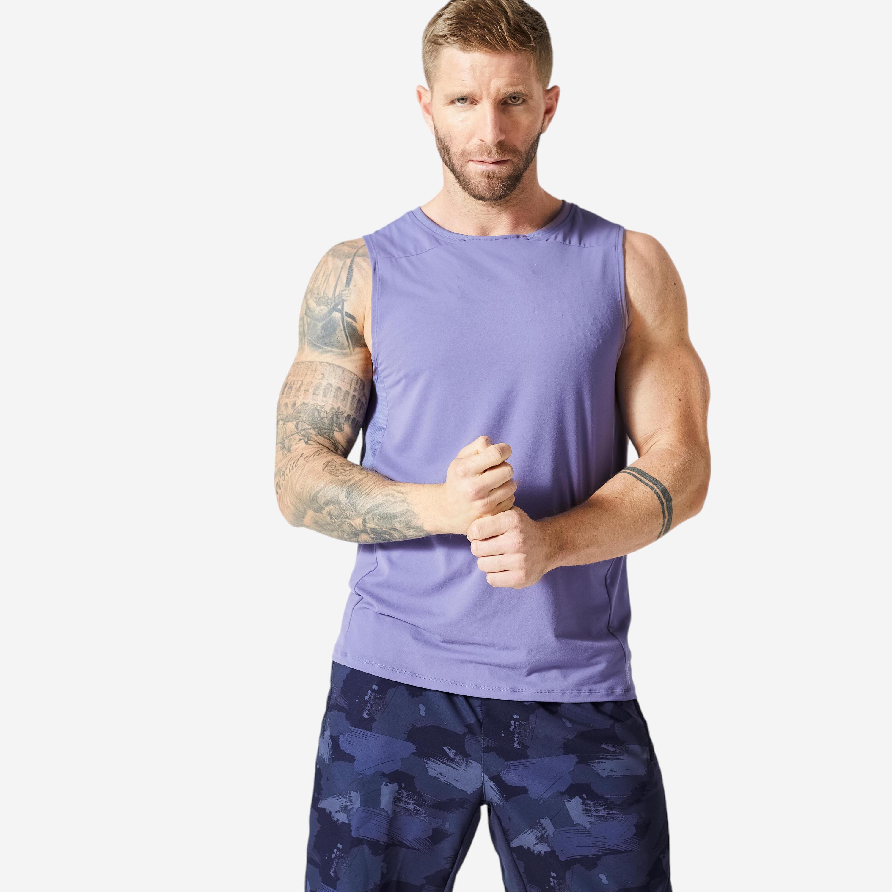 Men's Breathable Crew Neck Fitness Collection Tank Top - Blue 1/5