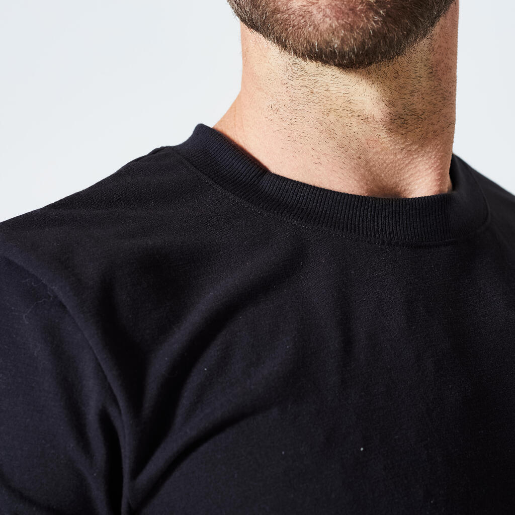 Men's Breathable Soft Slim-Fit Crew Neck Cross Training T-Shirt - Black