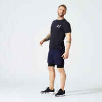 Men's Crew Neck Slim-Fit Soft Breathable Cross Training T-Shirt - Black