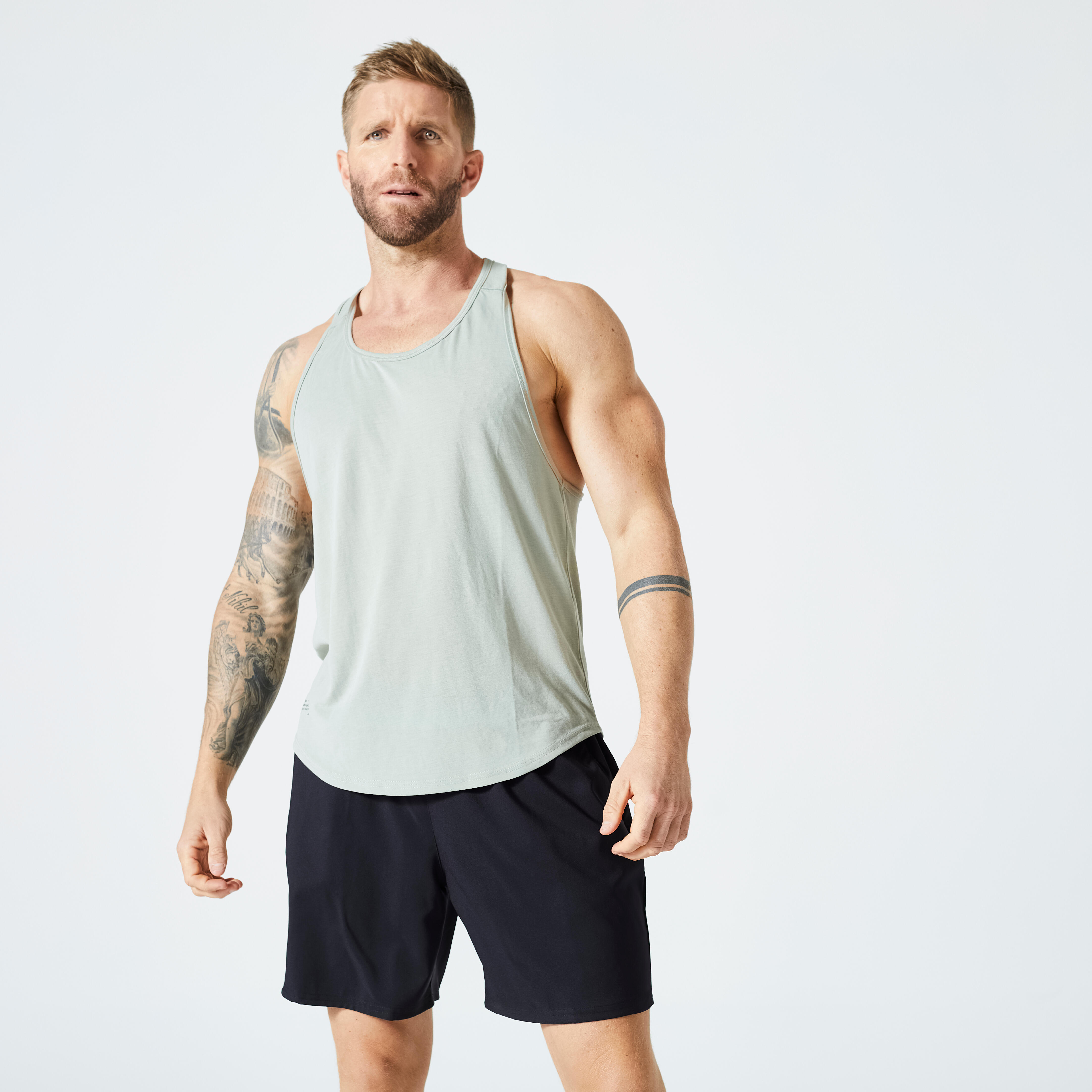 Buy HOT BUTTON Mens Gym Sleeveless Tank Tops Stringer Hoodie for