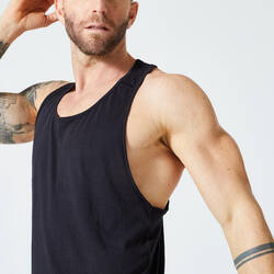 Men's Breathable Performance Weight Training Stringer Tank Top - Black