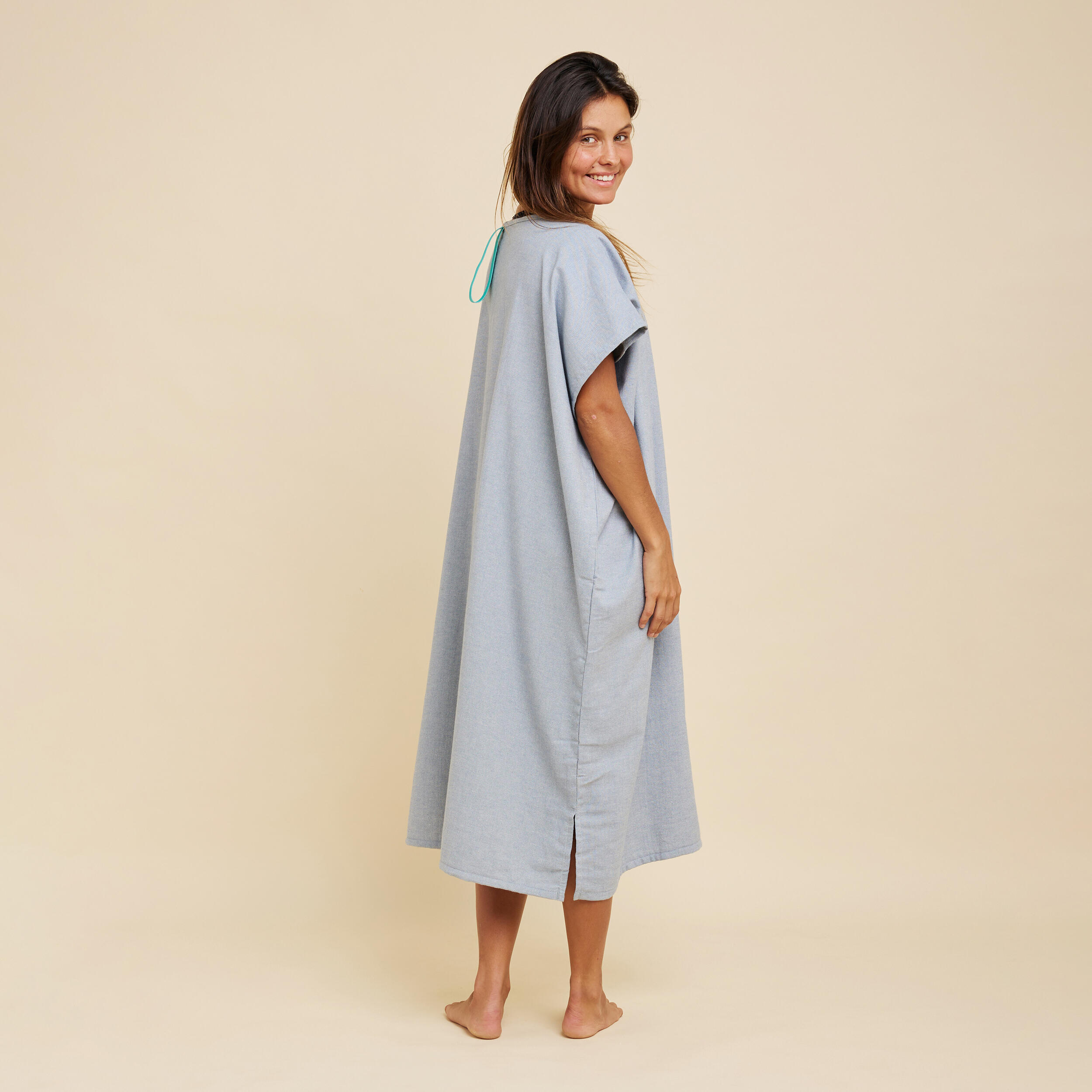 Poncho da surf per adulti - 100 grigio screziato