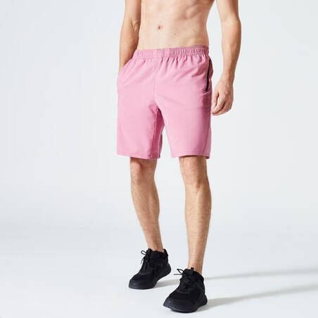 Men's Zip Pocket Breathable Essential Fitness Shorts - Pink