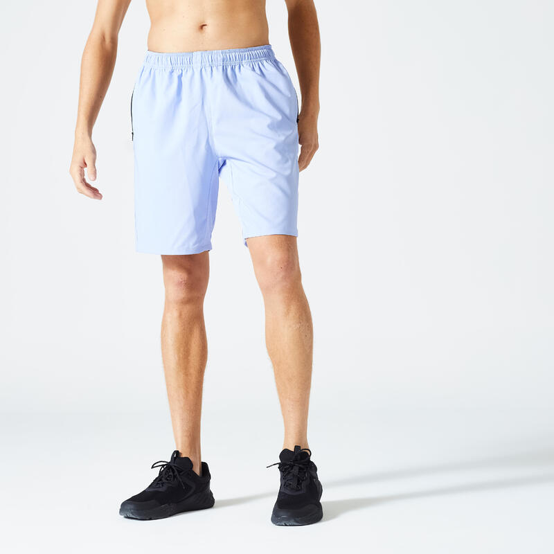 Pantaloncini uomo fitness 120 traspirante viola chiaro