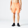 Men Gym Shorts Polyester With Zip Pockets - Orange