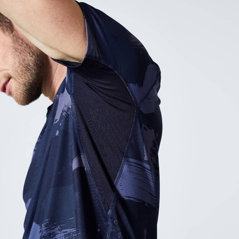 Men's Essential Breathable Crew Neck Fitness T-Shirt - AOP Blue