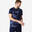 Ademend fitness T-shirt voor heren Essential ronde hals donkerblauw