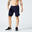 Short de fitness 2 en 1 collection respirant poche zippé homme - blue noir