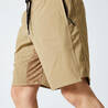 Men Sports Gym Shorts With Zip Pocket - Brown
