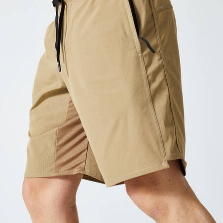 Men's Zip Pocket Breathable Fitness Shorts - Brown