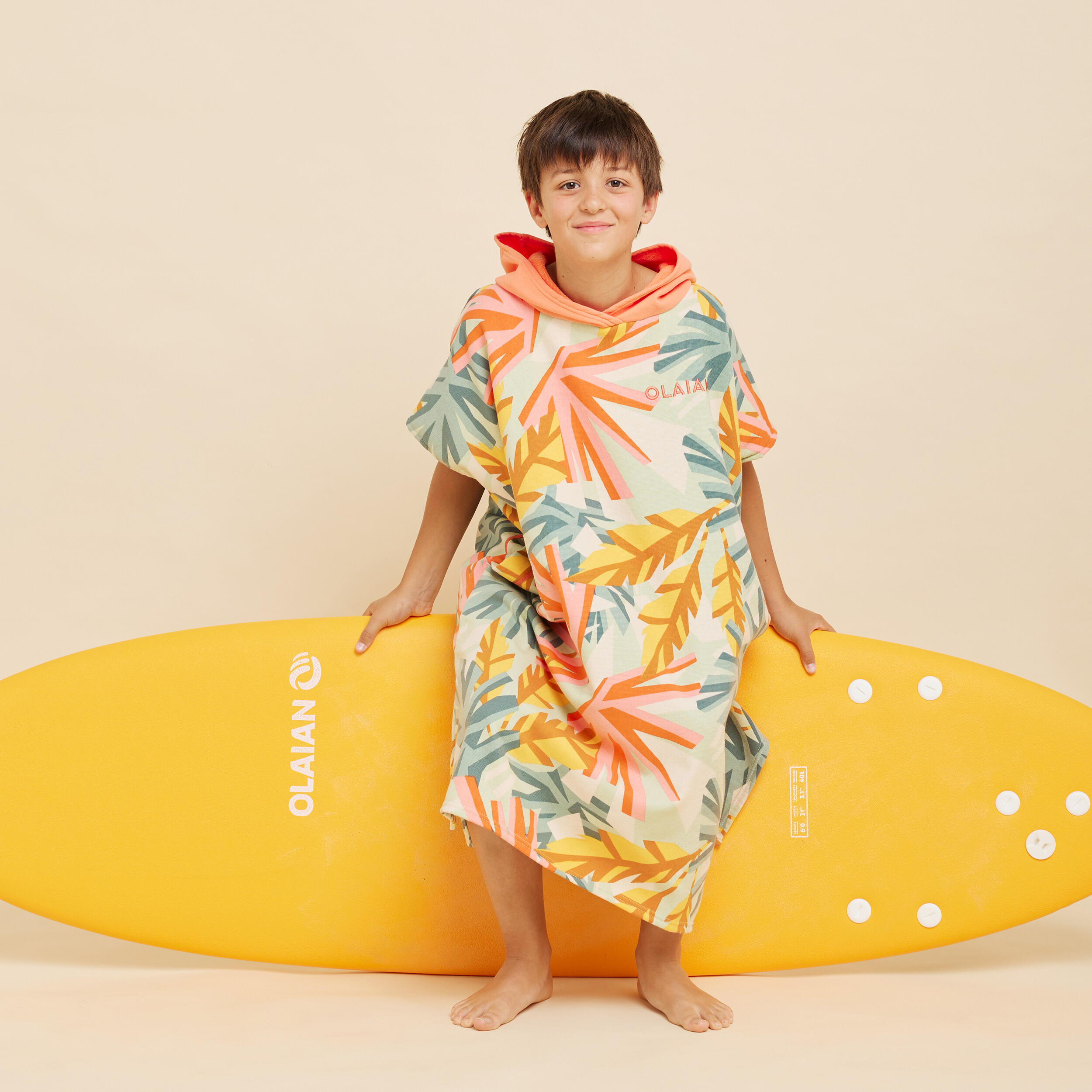 Kids' Surf Poncho 135 to 160 cm -550 Jungle 1/7