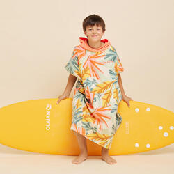 Poncho de surf - Adulte - Fleur de printemps Poché - Turquoise - Homme/Femme
