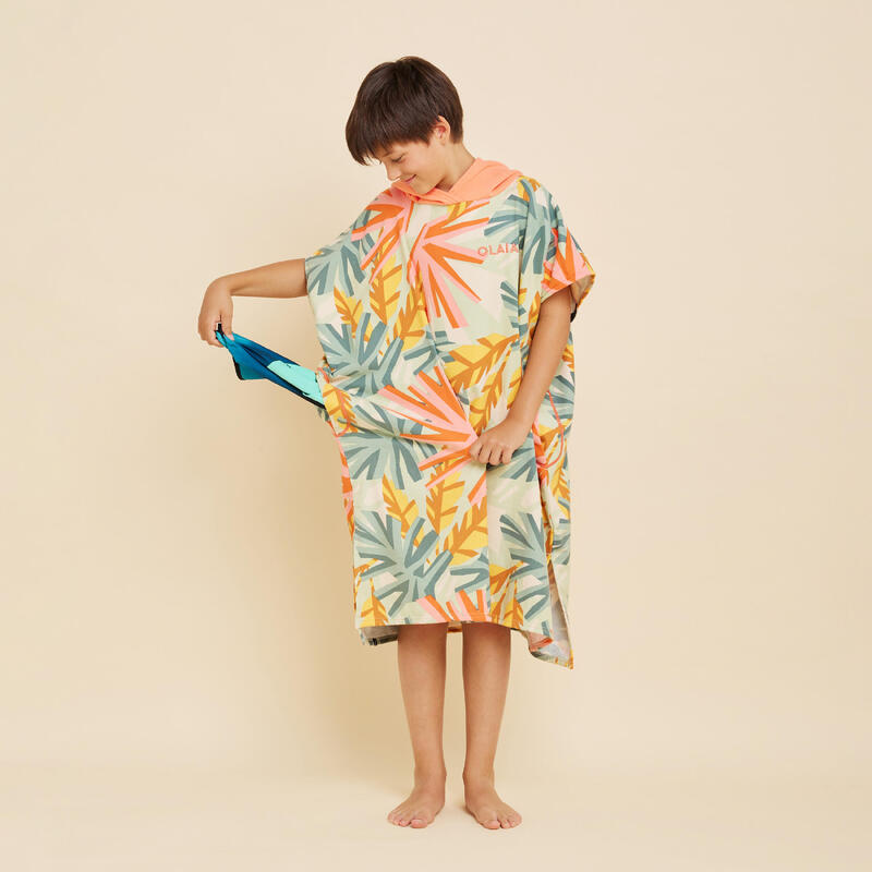 Strandponcho voor kinderen van 135 tot 160 cm 550 Jungle