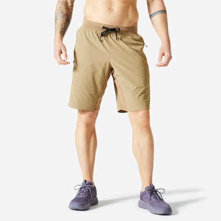 Kratke hlače za fitness 500 prozračne muške smeđe