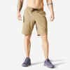 Short de fitness collection respirant poches zippées homme - brun