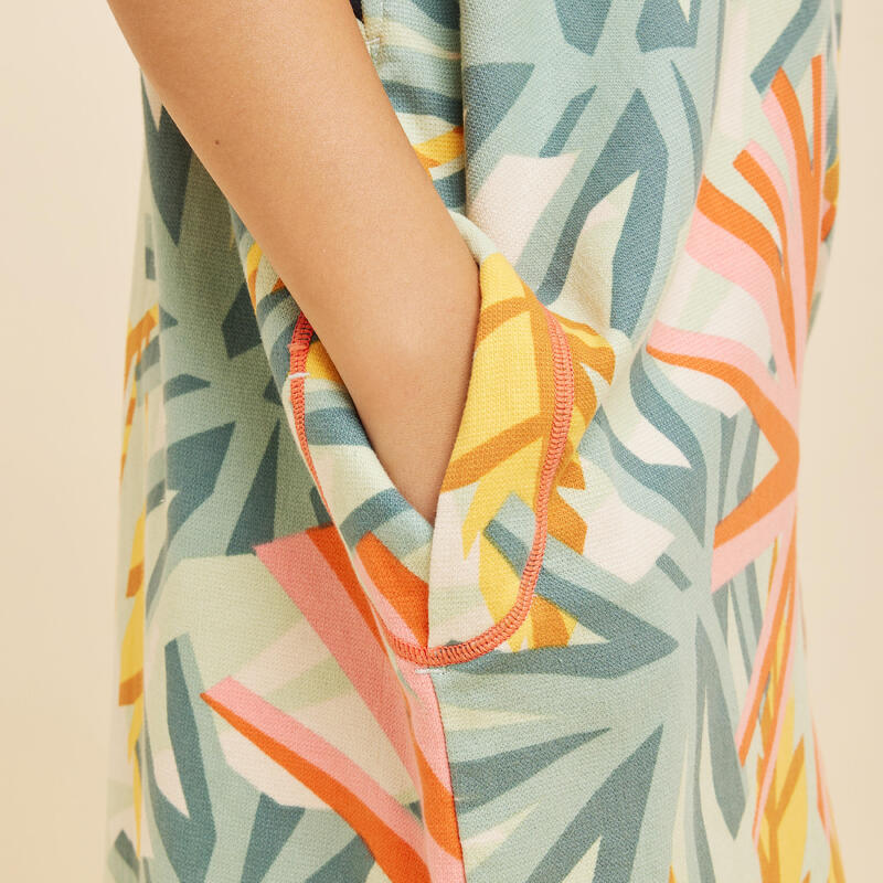 Poncho surf Enfant de 135 à 160 cm - 550 Jungle rose corail
