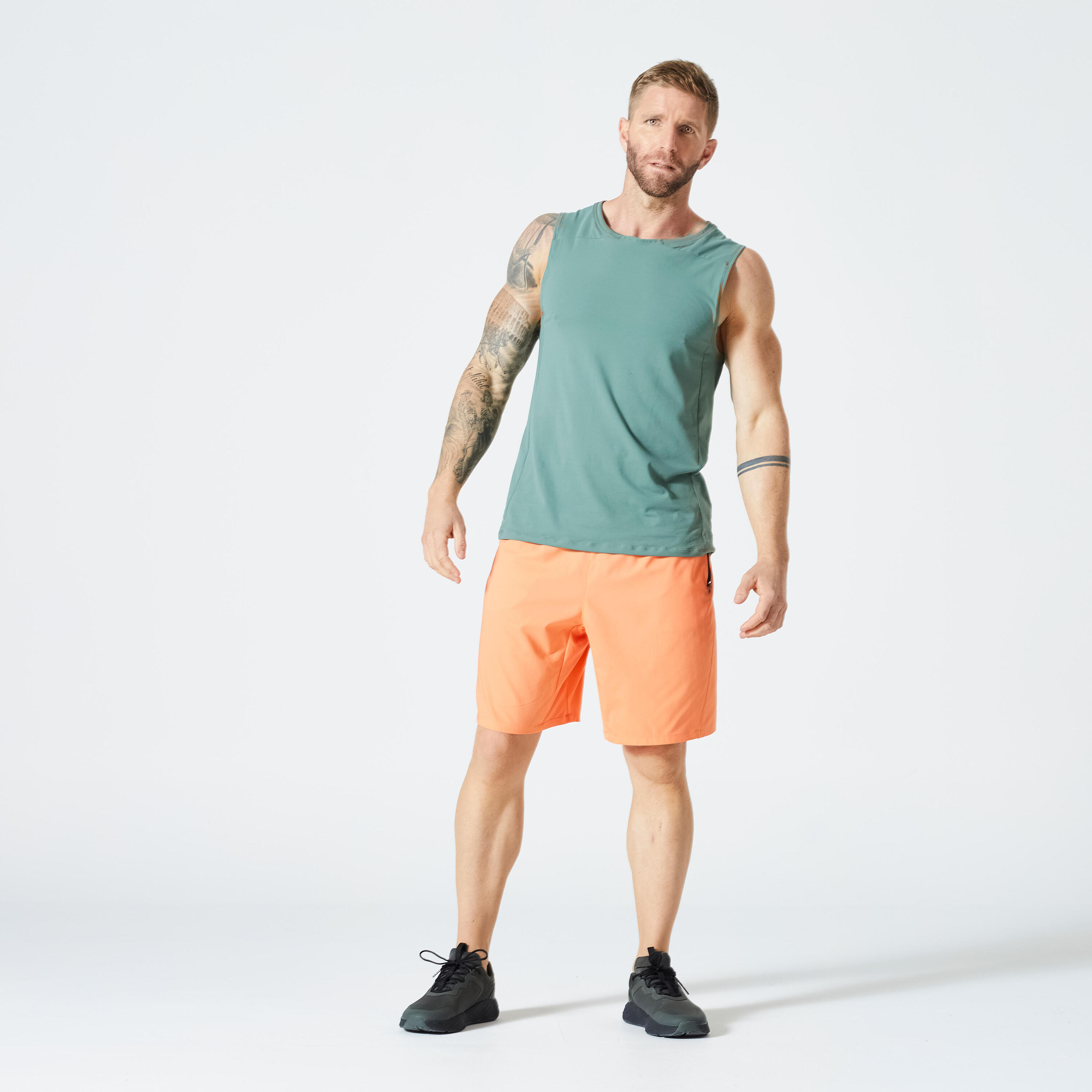 Men's Breathable Crew Neck Fitness Collection Tank Top - Green 2/5