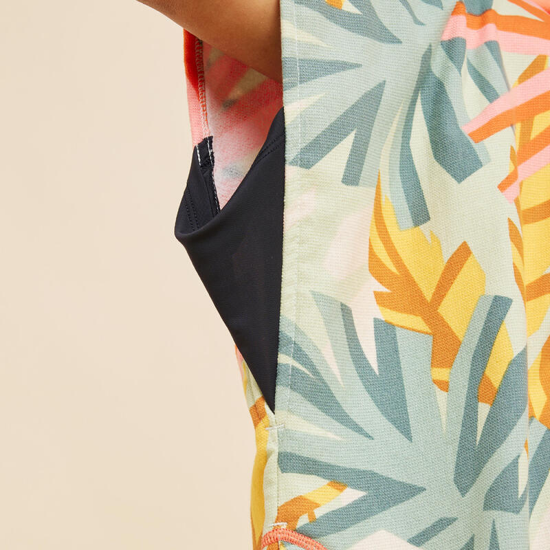 Poncho surf Enfant de 135 à 160 cm - 550 Jungle rose corail