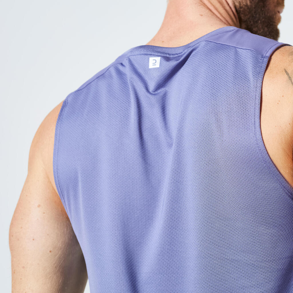 Men's Breathable Crew Neck Fitness Collection Tank Top - Blue