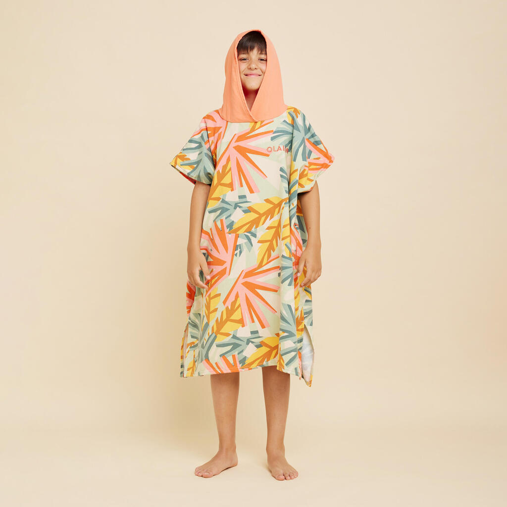 Kids' Surf Poncho 135 to 160 cm - 550 Jungle