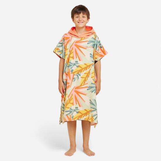 Surf-Poncho Kinder 550 Jungle 135–160 cm koralle