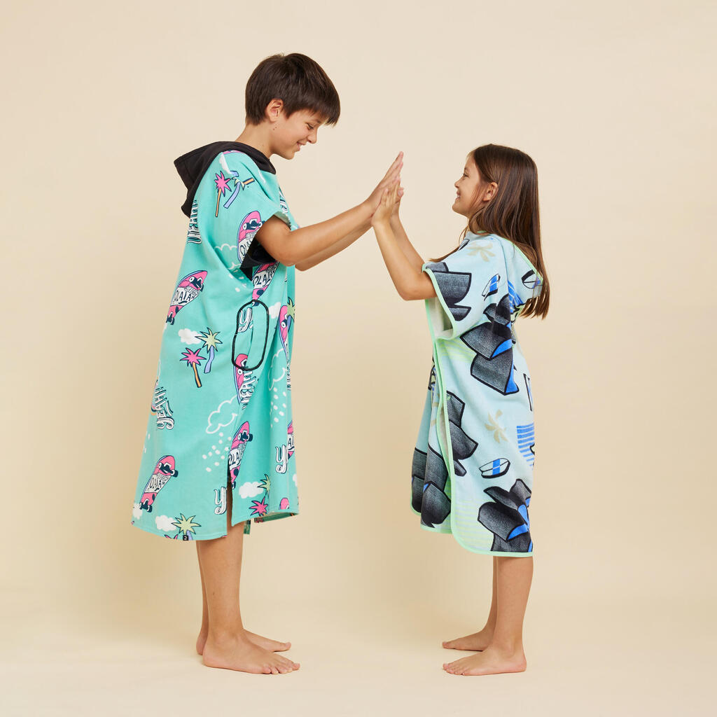 Kids' Surf Poncho 135 to 160 cm - 550 Jungle