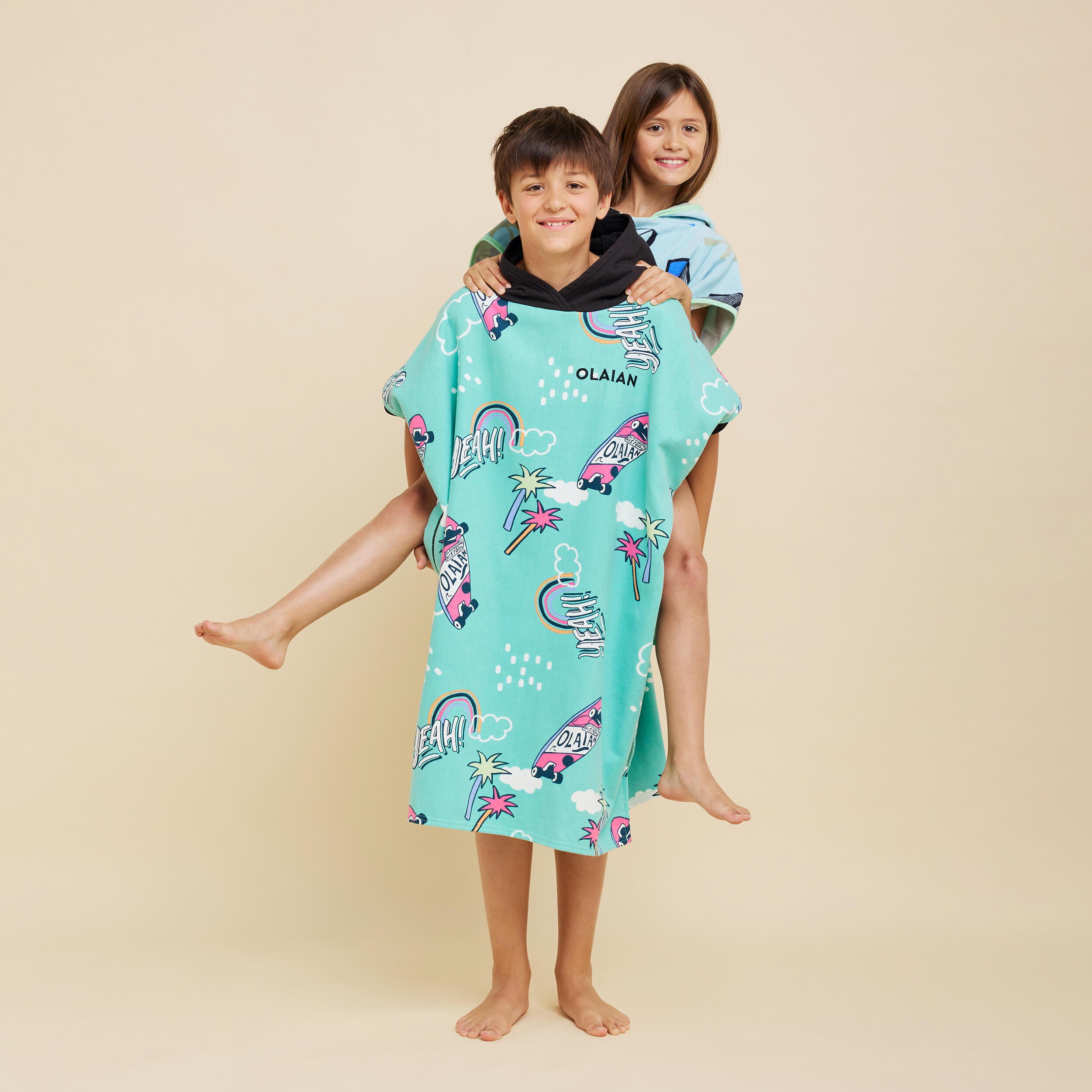 Poncho surf enfant 110 à 135 cm - 500 miamiii bleu 11/11