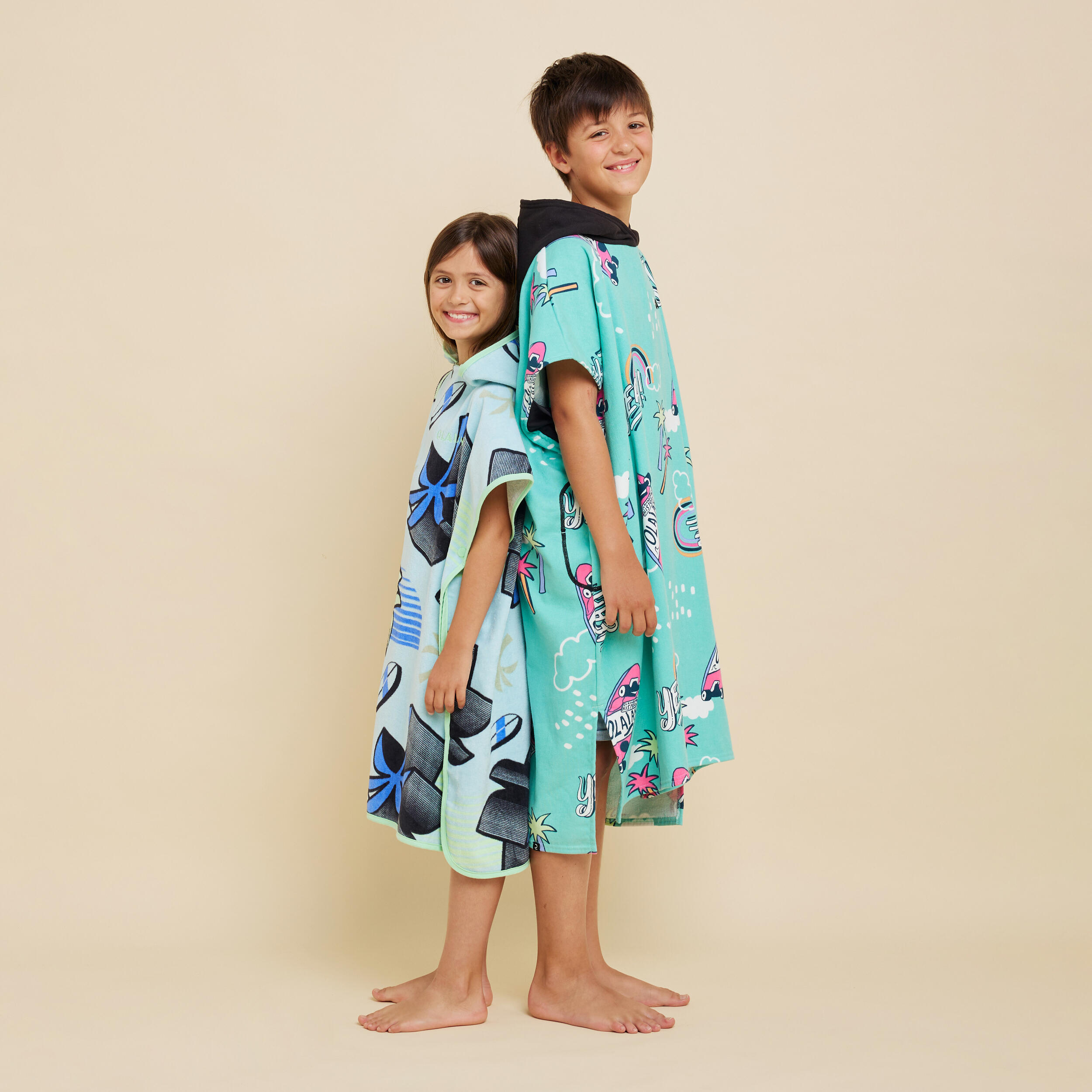 Poncho surf enfant 110 à 135 cm - 500 miamiii bleu 10/11