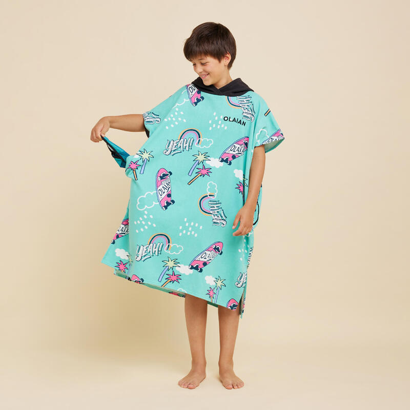 Surfponcho voor kinderen 550 Skatepark 135 tot 160 cm