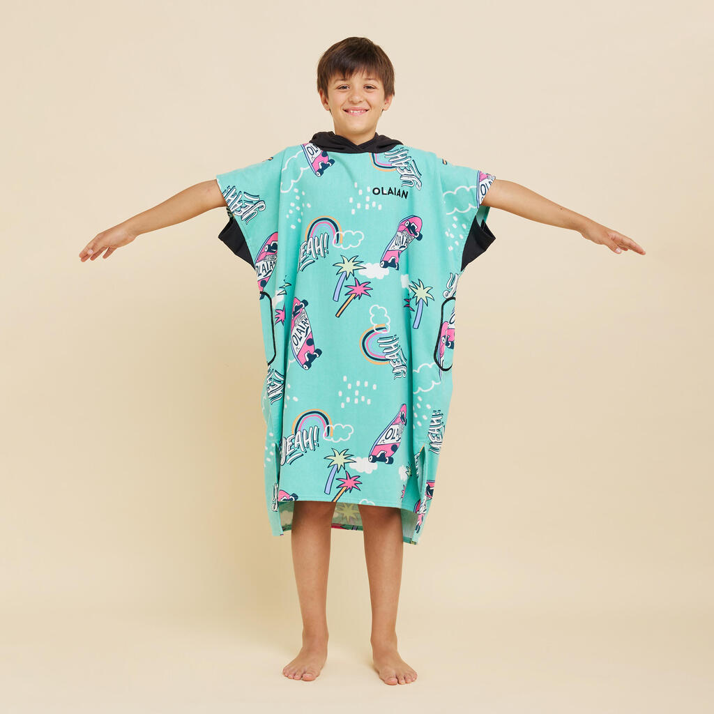 Kids' Surf Poncho 135 to 160 cm - 550 Jungle