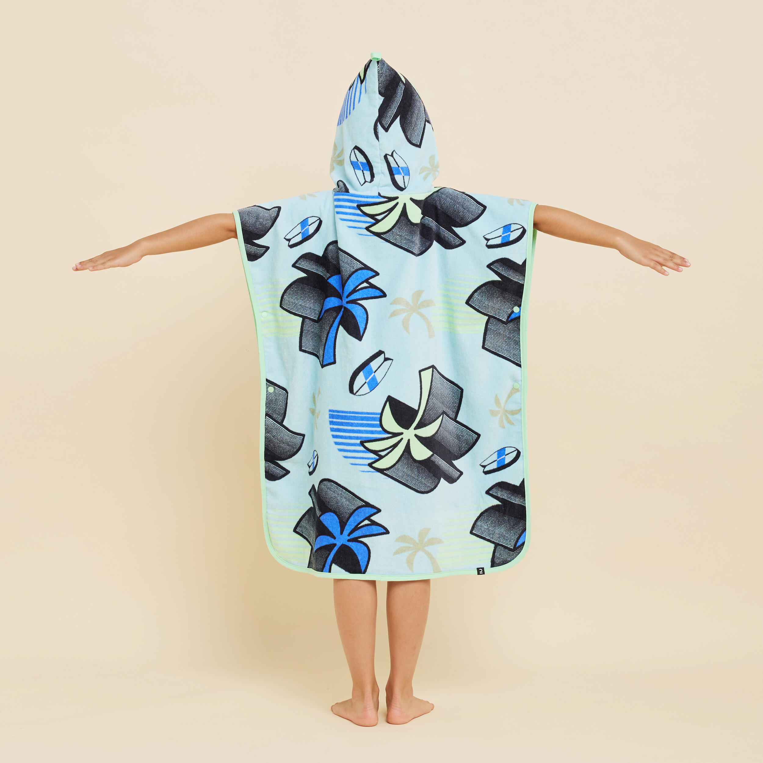Poncho surf enfant 110 à 135 cm - 500 miamiii bleu 3/11