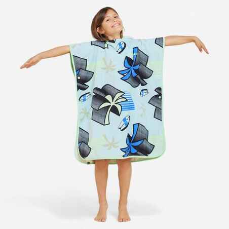 KID'S SURFING PONCHO 500 (110 to 135 cm) Miamiii Blue