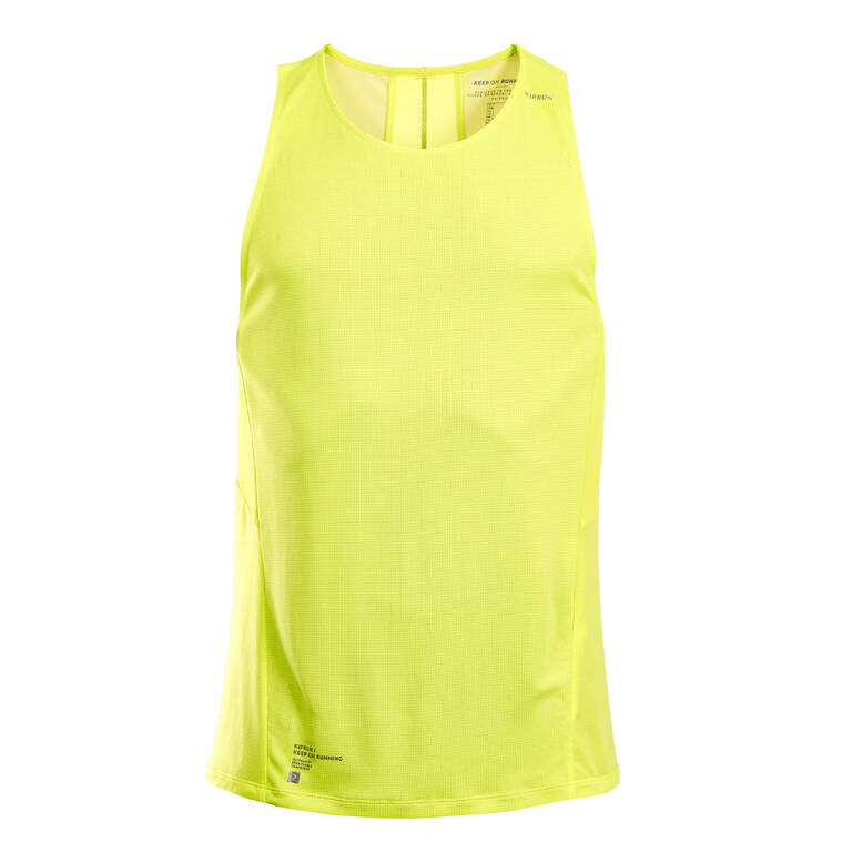 KIPRUN MEN'S BREATHABLE RUNNING TANK TOP - YELLOW