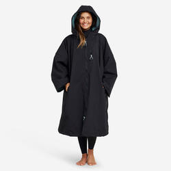 Surfponcho voor volwassenen 950 zwart