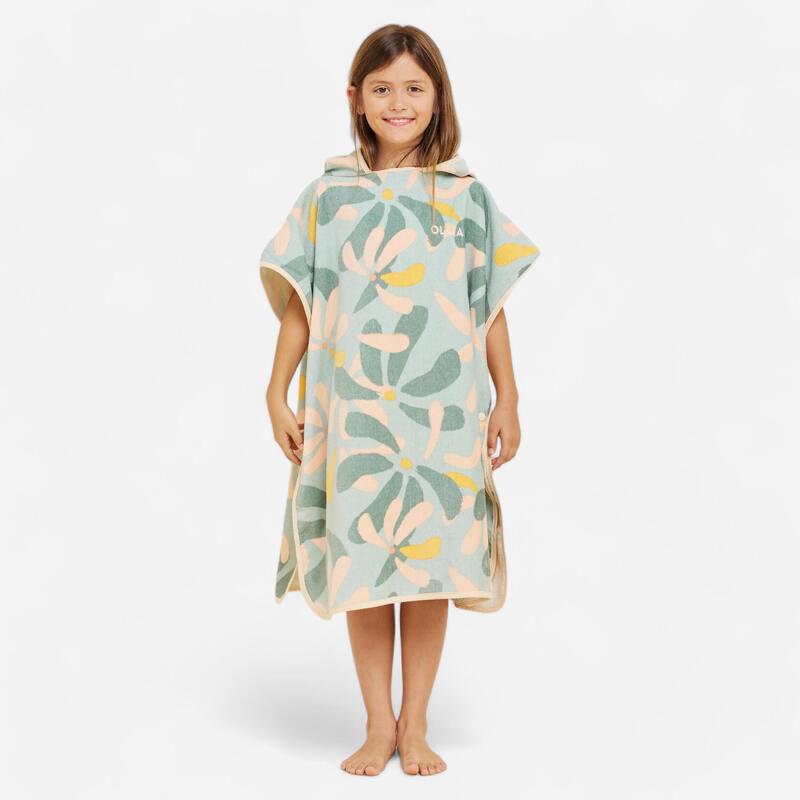 Poncho surf 500 Biscus Albastru Copii 110-135 cm